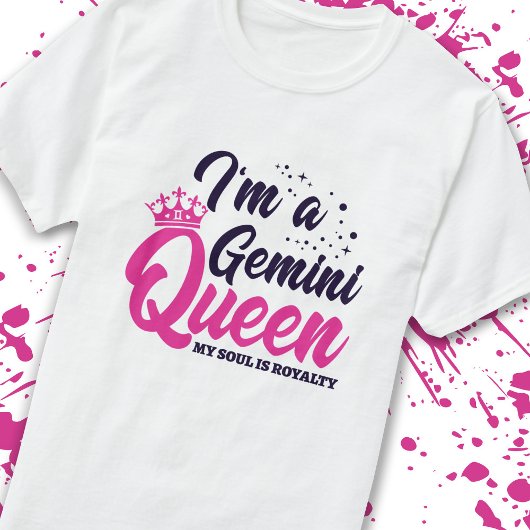 T-shirt Gemini Anniversaire Reine Astrologie Signe zodiaqu