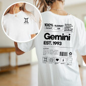 T-shirt Gemini Custom Zodiac Astrologie Anniversaire Juin