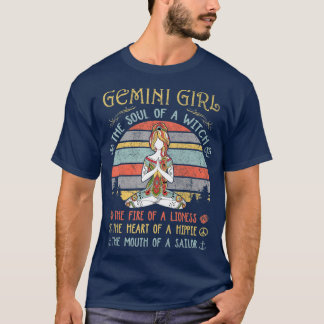 T-shirt Gemini Fille L'Âme D'Une Sorcière Anniversaire Vin