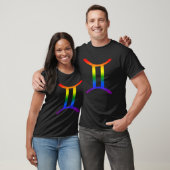 T-shirt Gemini Lgbt Panneau Zodiac Lgbt Pride Arc-en-ciel  (Unisexe)