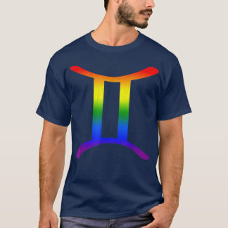 T-shirt Gemini Lgbt Zodiac Sign Lgbt Rainbow Pride Gay Gif