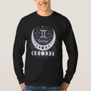 T-shirt Gemini Lune Phase Eau Zodiaque Panneau Horoscope P