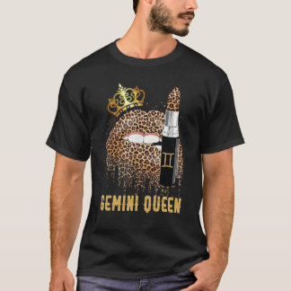 T-shirt Gemini Queen Leopard Lips Gemini