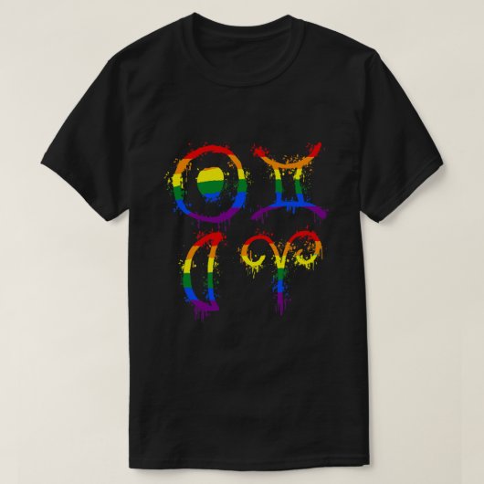 T-shirt Gemini Sun Aries Moon arc-en-ciel Gay pride Month  (Design devant)