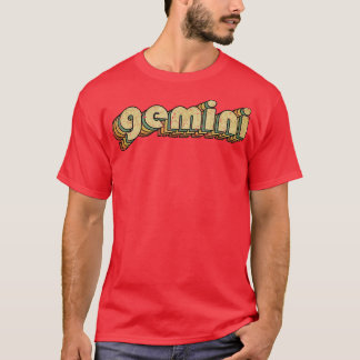 T-shirt Gemini Vintage Rainbow Typographie Style les année