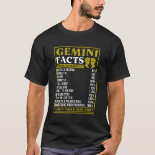 T-shirt Gemini Zodiac Faits Zodiac Faits Gemini