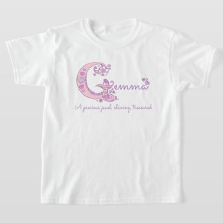 T-shirt Gemma girls name pink decorative custom meaning