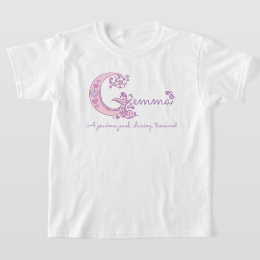 T-shirt Gemma girls name pink decorative custom meaning (Poser)