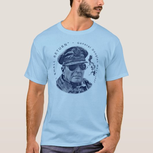 T-shirt Gen. MacArthur I retournera (le croquis de mise au (Devant)
