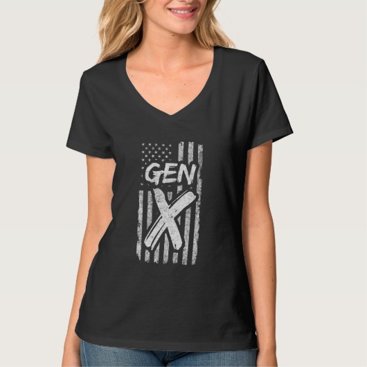 T-shirt Gen X Gen Xer Génération X American Flag Gen X (Devant)