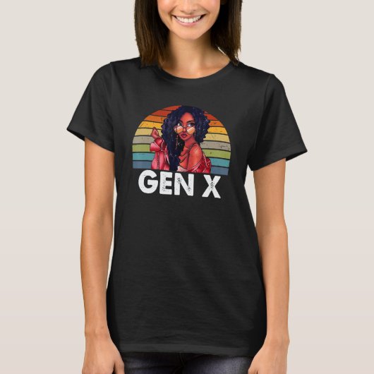 T-shirt Gen X Melanin African American Black Generation X  (Devant)