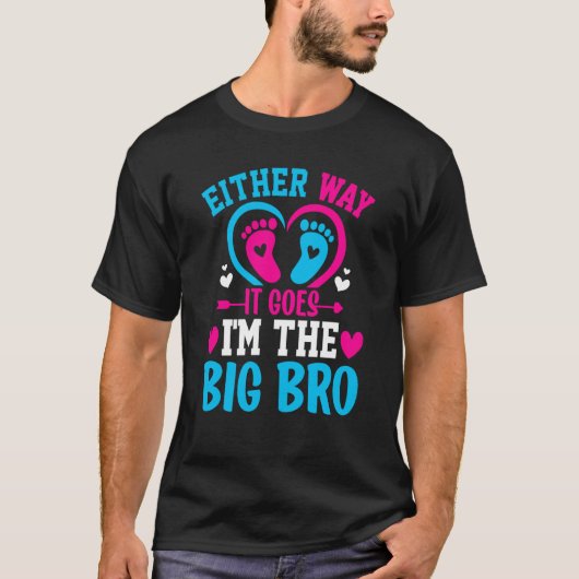 T-shirt Gender Announcement Either Way it goes I'm The Big (Devant)