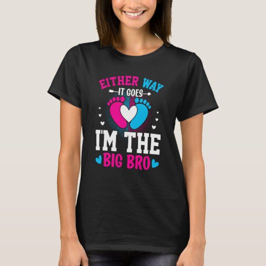 T-shirt Gender Announcement Either Way it goes I'm The Big (Devant)
