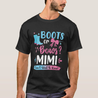 T-shirt Gender Reveal Boots Or Bows Mimi Matching Baby Par
