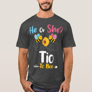 T-shirt Gender Reveal He or She Tio to Bee Baby Announceme