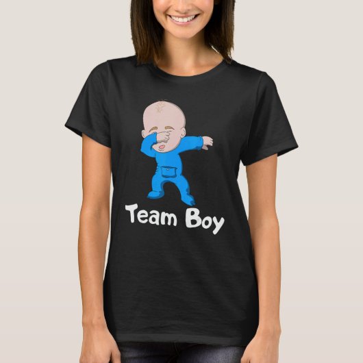 T-shirt Gender Reveal Party Team Boy Dabbing Baby (Devant)