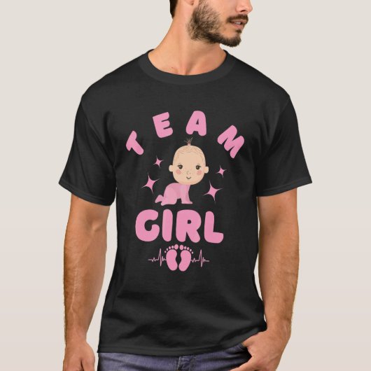 T-shirt Gender Reveal Team Girl For Baby Shower Party It's (Devant)