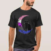 T-shirt Genderfluide Lune Fierté Chat Indicateur Lgbt Subt (Devant)