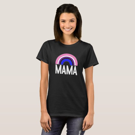 T-shirt Genderfluide Mama Rainbow Lgbt Q Cool Pride Flag C (Devant entier)