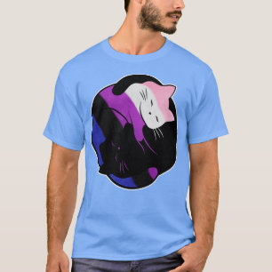 T-shirt Genderfluide Yin Yang Cat