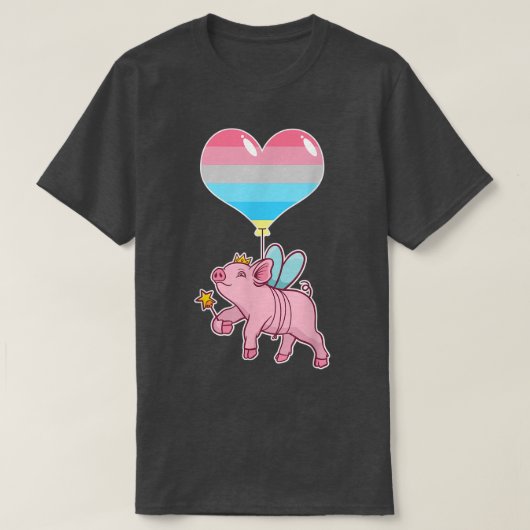 T-shirt Genderflux Pig Fairy - Nonbinary Gender (Design devant)