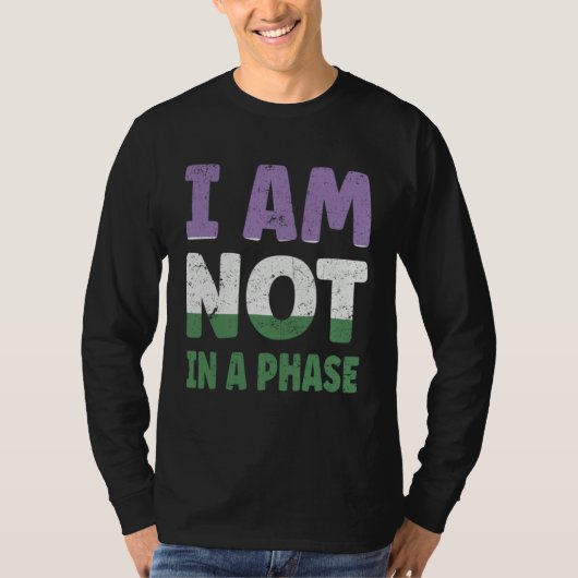 T-shirt Genderqueer Flag I am not in a Phase LGBTQ (Devant)