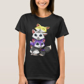 T-shirt Genderqueer Nonbinary Pride LGBTQ Foxes (Devant)