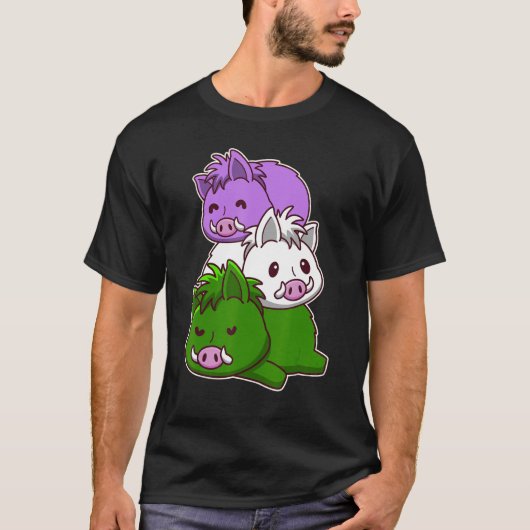 T-shirt Genderqueer Pride Flag Wild Boars (Devant)