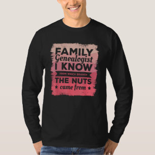 T-shirt Généalogiste de la famille je sais de quelle branc