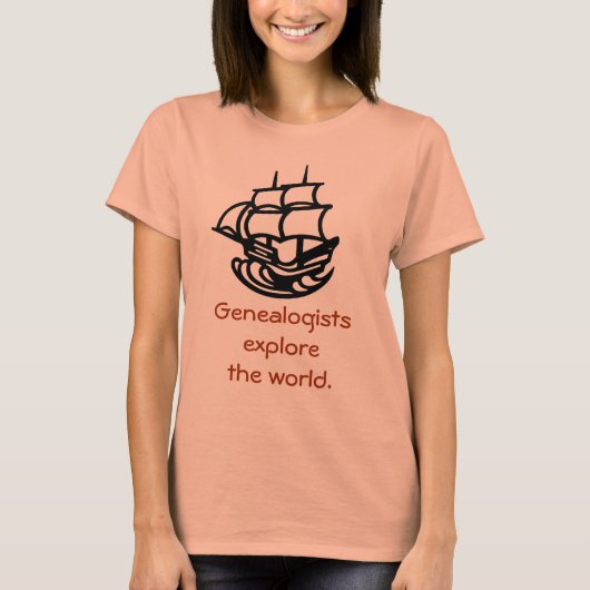 T-shirt - Genealogisten verkennen de wereld (Voorkant)