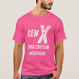 T-shirt Génération Gen X 1968 Michigan Birthday Ch