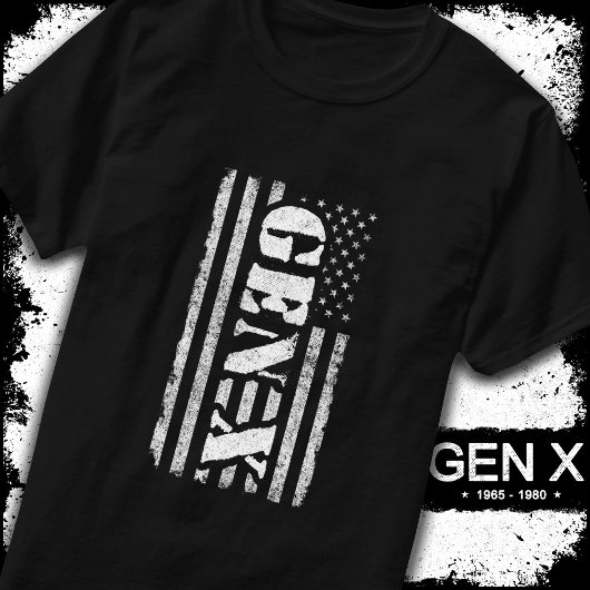 T-shirt Génération X American Flag Fier Gen Xer Gen X
