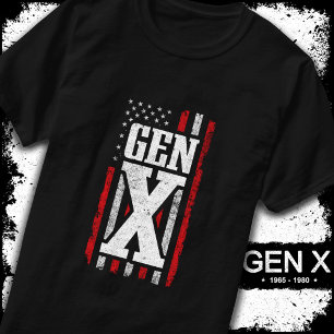 T-shirt Génération X Gen Xer Fier American Flag Gen X