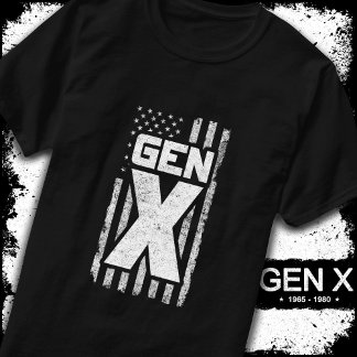 T-shirt Génération X Gen Xer Fier American Flag Gen X