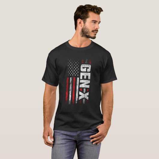 T-shirt Génération X Gen Xer Gen X American Flag Gen X (Devant entier)