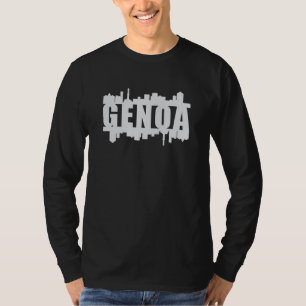 T-shirt Gênes Italie City Skyline Cityscape Funny Cadeau