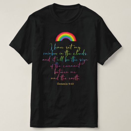 T-shirt Genèse arc-en-ciel de Dieu 9 Bible chrétienne Vers (Design devant)