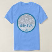 T-shirt Geneva New York NY Winter Frozen Snowflake Badge  (Design devant)