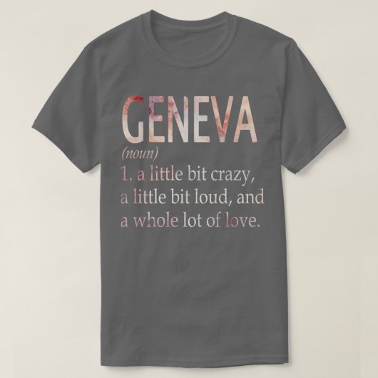 T-shirt Genève Définition du nom de la fille (Design devant)