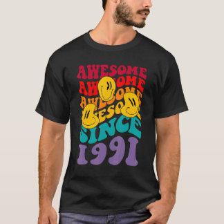 T-shirt génial depuis 1991 niveau 31 déverrouillé Annivers