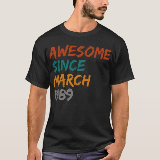 T-shirt génial depuis mars 1988 (Devant)