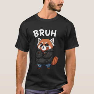 T-shirt Génial Frère Panda Rouge Dessin Animé Drôle Ours H