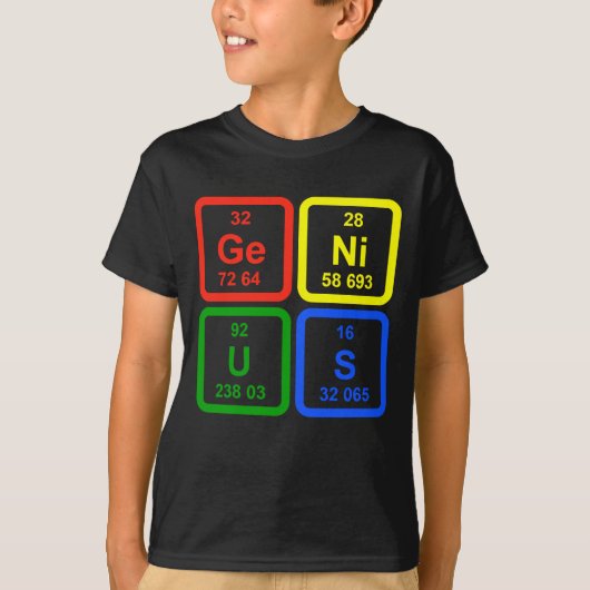 T-shirt Génie Tableau Périodique Des Éléments Science (Devant)