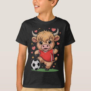 T-shirt Génisse de football mignonne, juste une fille qui 