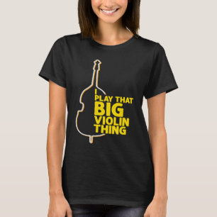 T-shirt Genius Double Bass Player Jazz Music Musicien Poli