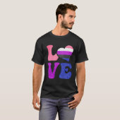 T-shirt Genre Fierté Flux Drapeau Amour He Lgbtq (Devant entier)