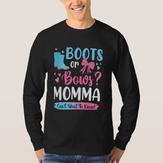 T-shirt Genre Révéler Bottes Ou Vaches Momma Correspondant (Devant)