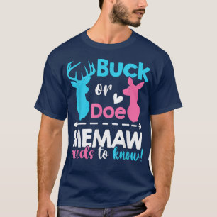 T-shirt Genre révéler buck ou doe Memaw a besoin de connaî