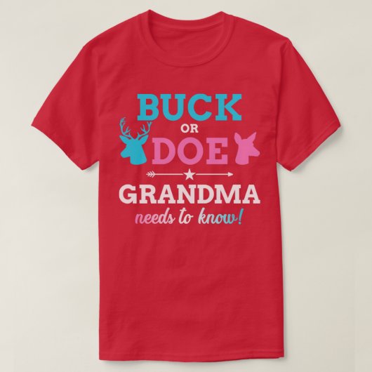 T-shirt Genre révéler bue ou doe grand-mère correspondant (Design devant)