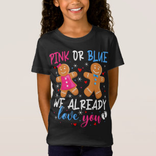 T-Shirt Genre Révéler Gingerbread Mignonne Rose Ou Bleu